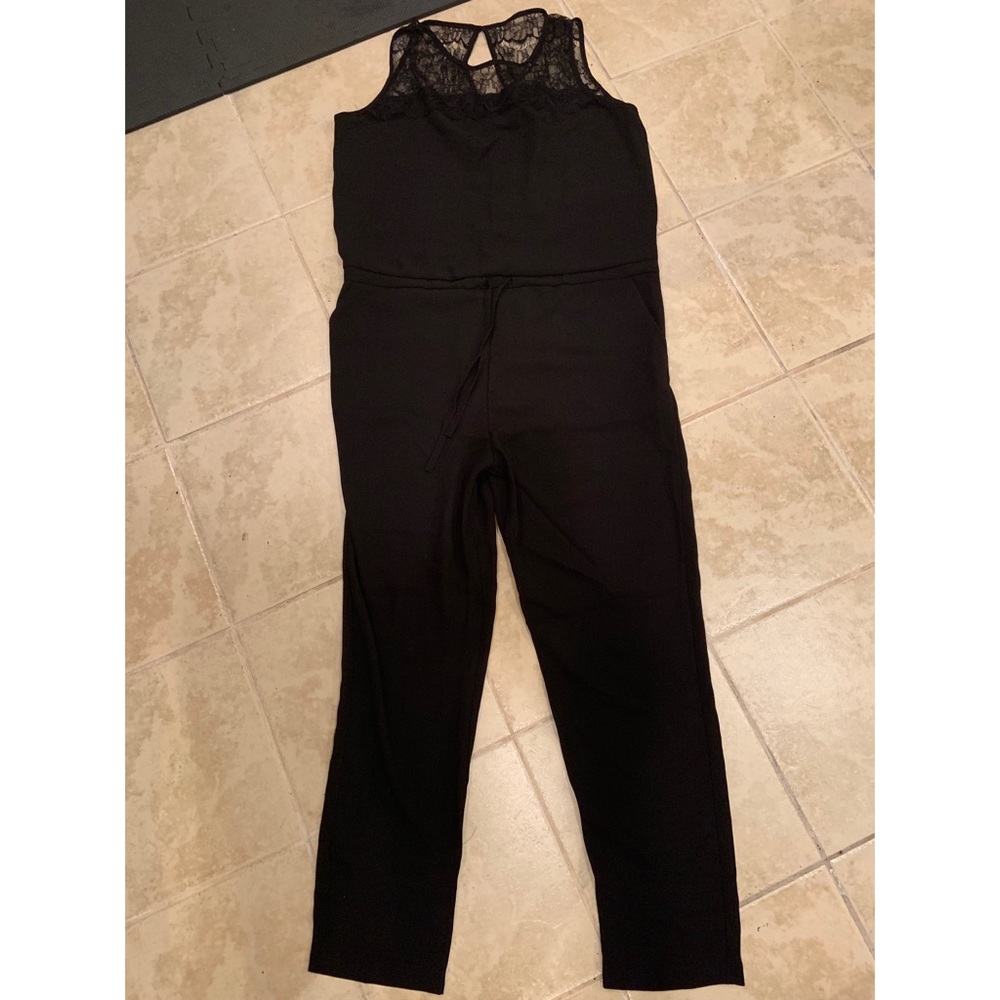 NWOT Black Lace Detailed Jumpsuit (sz L)